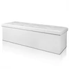 Ottoman tároló pad 130L-es összecsukható,műbőr,115x38x38 cm, fehér