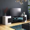 Selsey Charles TV állvány, 160 cm, fehér-fekete, B. kategória, világítás nélkül