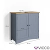 Vicco Bianco mosdószekrény, 60 cm, matt szürke/tölgy, B. kategória