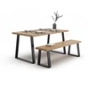 Vicco Loft acél asztallábak, padlábak, 2 db, trapéz alakú, fekete, 42 cm