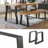 Vicco Loft acél asztallábak, padlábak, 2 db, trapéz alakú, fekete, 42 cm