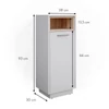 Vicco Beatrice midi szekrény, 93 cm, fehér-tölgy