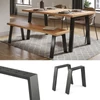 Vicco Loft acél asztallábak, padlábak, 2 db, U alakú, fekete, 42 cm