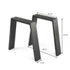 Vicco Loft acél asztallábak, padlábak, 2 db, U alakú, fekete, 42 cm