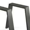 Vicco Loft acél asztallábak, padlábak, 2 db, U alakú, fekete, 42 cm