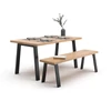Vicco Loft acél asztallábak, padlábak, 2 db, U alakú, fekete, 42 cm