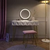 Vicco Ruby fésülködőasztal székkel, Led tükörrel, fehér, 100 cm