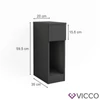Vicco Enton éjjeliszekrény fiókkal, fekete, 20x60 cm