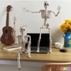 Halloween csontváz világító szemekkel, mozgatható testrészekkel, 60 cm