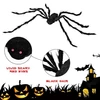 Halloween hatalmas szőrös pók vörös szemekkel, 160 cm 