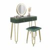 Vicco Grace fésülködőasztal székkel, Led tükörrel, zöld-arany, 100 cm