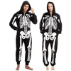 Spooktacular csontváz overál plüss unisex felnőtt jelmez / pizsama, S