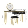 Vicco Bella fésülködőasztal székkel, Led tükörrel, fekete, 120 cm