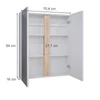 Vicco Gloria tükrös szekrény, 70 cm, fehér