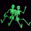 Halloween csontváz szett, 2 db, mozgatható testrészekkel, fluoreszkál, 37 cm 