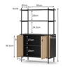 Vicco bambusz-fém tárolópolc, könyvespolc, 90 cm