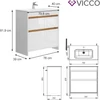 Vicco Detmold mosdószekrény, 80 cm, fehér/tölgyfa