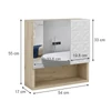 Vicco Edge tükrös szekrény, 54x55 cm , fehér-tölgy