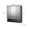 Vicco Eden tükrös szekrény 70x77 cm, antracit/tölgy