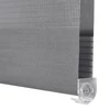 Woltu 70x150 cm sávos roló, dupla roló, zebra roló, fúrás nélkül, sötétszürke, sötétszürke szerelékkel
