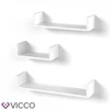Vicco U alakú fali polc szett, 3 db-30,45,60 cm- fehér