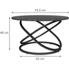 Vicco Calgary kerek dohányzóasztal, ⌀ 80 cm, fekete 