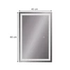 Vicco Miral LED-világításos fürdőszobai tükör – 60 × 40 × 2,8 cm