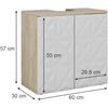 Vicco Edge mosdószekrény, 60 cm, fehér/tölgy