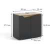 Vicco Marelle mosdószekrény, 60 cm, antracit/tölgy
