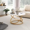 Vicco Calgary kerek dohányzóasztal, ⌀ 80 cm, fehér-arany