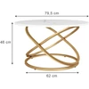 Vicco Calgary kerek dohányzóasztal, ⌀ 80 cm, fehér-arany