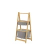 Bambusz létrapolc 2 tárolókosárral, 97 cm