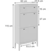 Vicco Aron fehér cipőtároló 60×115 cm – kompakt előszobabútor