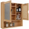 Vicco Liora tükrös szekrény, 56x58 cm, bambusz/rattan 