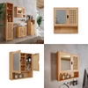 Vicco Liora tükrös szekrény, 56x58 cm, bambusz/rattan 