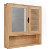 Vicco Liora tükrös szekrény, 56x58 cm, bambusz/rattan 