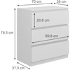 Vicco Calisto komód, 70 cm, fehér