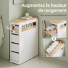 Sobuy fehér mobil tárolószekrény három fiókkal–65×23×82 cm