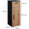 Vicco Irma mintás midi szekrény, 81 cm, antracit-tölgy