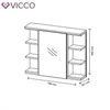 Vicco Aquis nyitott tükrös szekrény 80×64 cm, fehér-sonoma