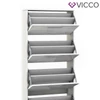 Cipősszekrény, magasfényű fehér, Vicco Gizmo 5 ajtós , 169 cm