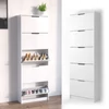 Vicco Luca 342, 5 ajtós cipősszekrény, fehér, 169 cm