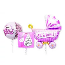 Baby girl trio - babváró lufi szett, lány, 3 db-os