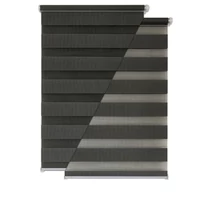 Deco4Me 130 x 160 cm sávos roló, dupla róló, zebra roló, antracit, fúrás nélkül