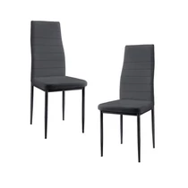 [en.casa] ® párnázott műbőr étkezőszék, 2 db, sötétszürke