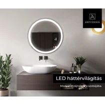 Artforma tükör Led világítással, kerek, 80 cm, meleg fehér