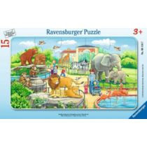 Ravensburger 15 db-os keretes puzzle – Kalandok az állatkertben (06116)