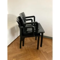 Vintage Kartell fekete műanyag karfás szék szett,2 db, (K4870), tervező: Anna Castelli Ferrieri, B. kategória