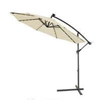 Kingsleeve LED-es függő napernyő, Ø 330 cm, krém