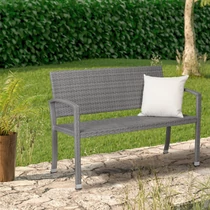 Casaria polyrattan kerti pad, szürke, 122 cm